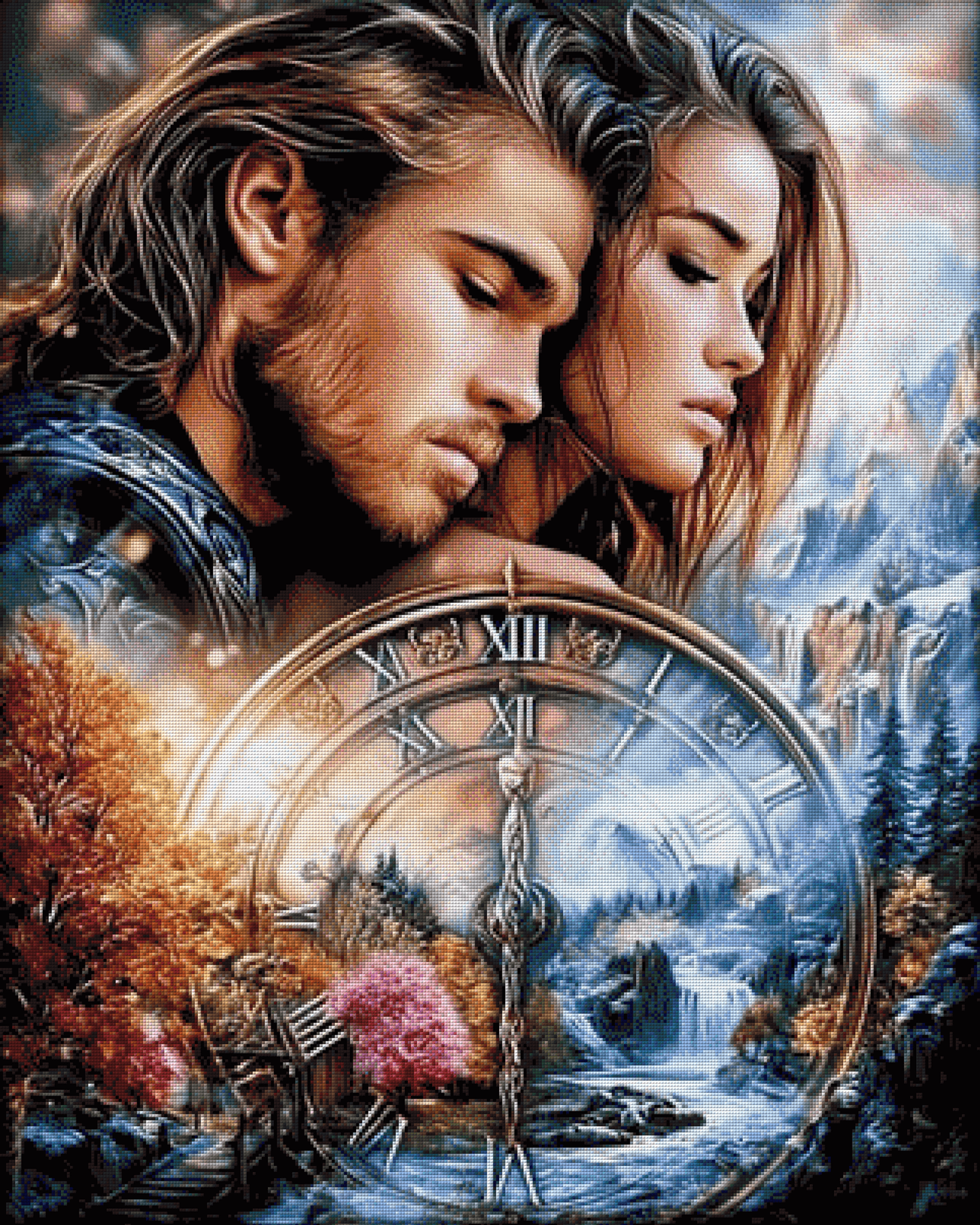 Diamond Painting "Frozen Love" by Andastra_DP_AI_Art 80x100 cm, 252 Farben, Vorbestellung