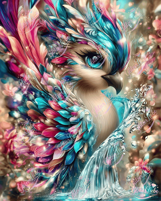Diamond Painting "Glitzerphönix" by Sandrietta_Ai  in 60x80 cm, 245 Farben, Vorbestellung