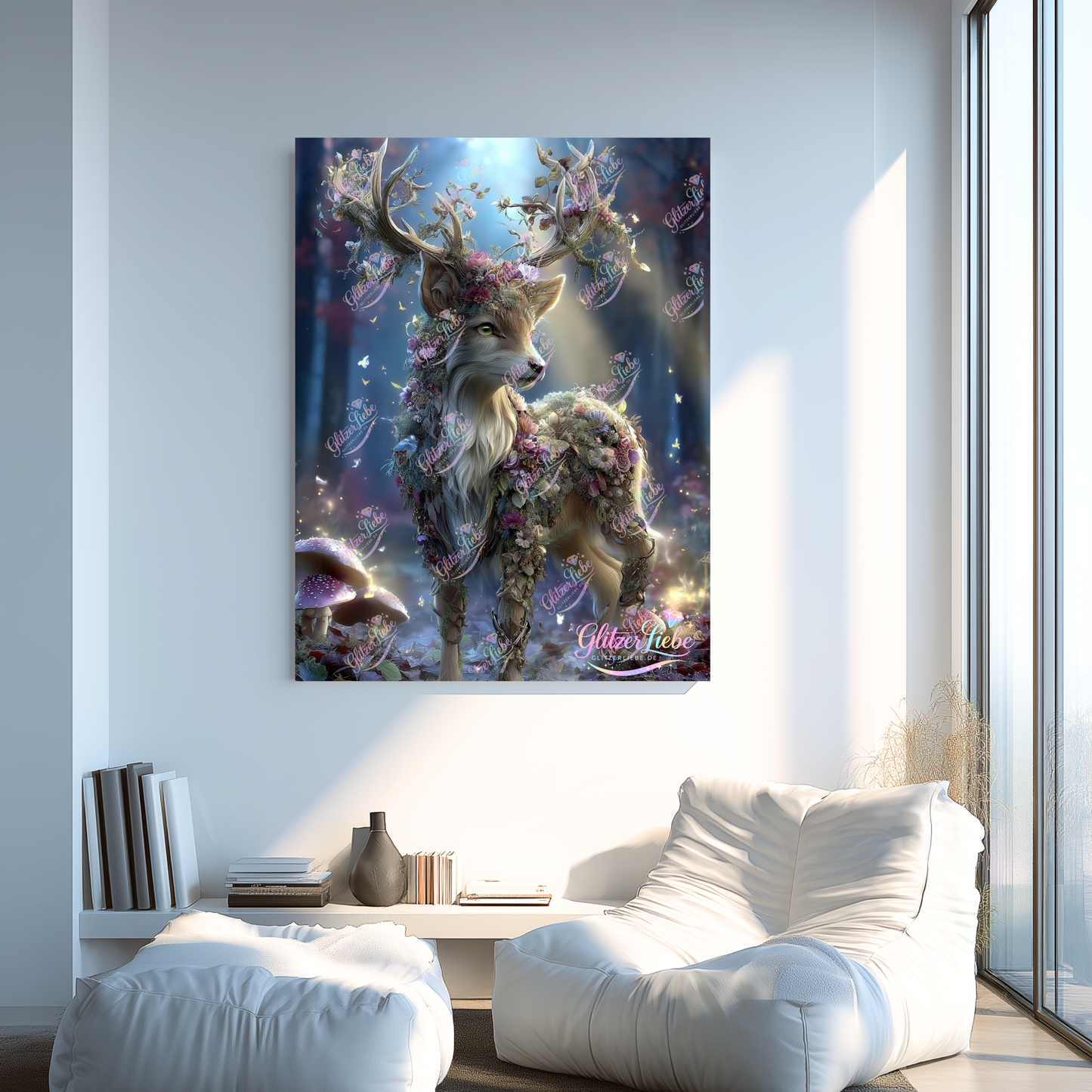 Diamond Painting "Geist der verborgenen Wälder" by Maggie (Waldgeister-Serie mit ManuVany A.i) in 75x100 cm, 203 Farben, eckige Steine