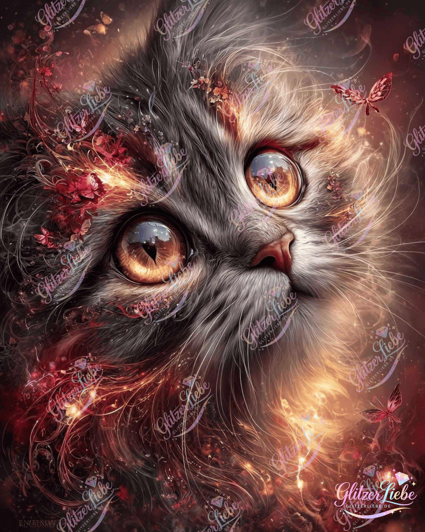 Diamond Painting "Samtpfote" by Ray Spark, 60x75 cm, 246 Farben, Vorbestellung