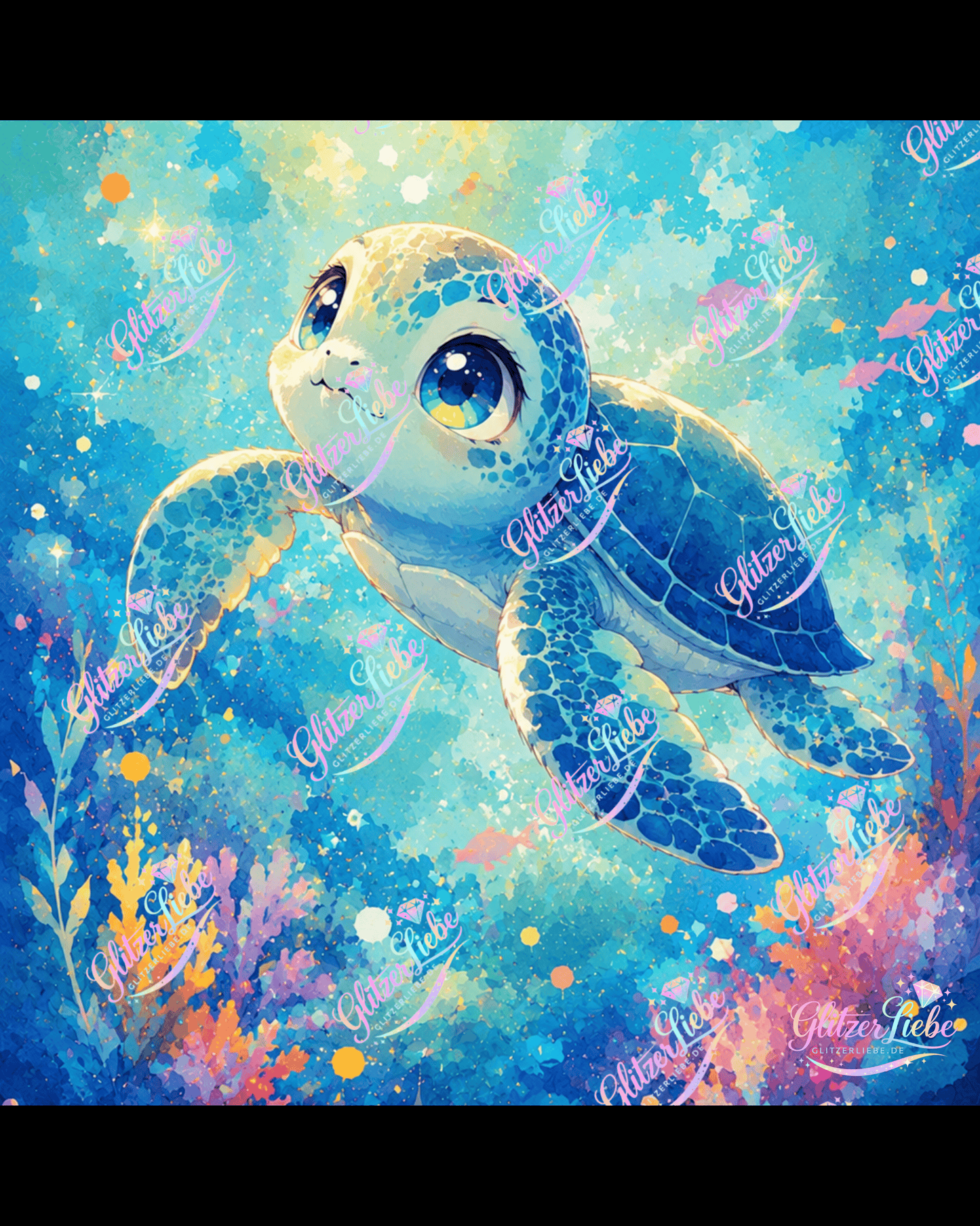 Diamond Painting "Aqua Lumi" by tiki_DIAMONDS.ai 50x50 cm, 113 Farben, Vorbestellung