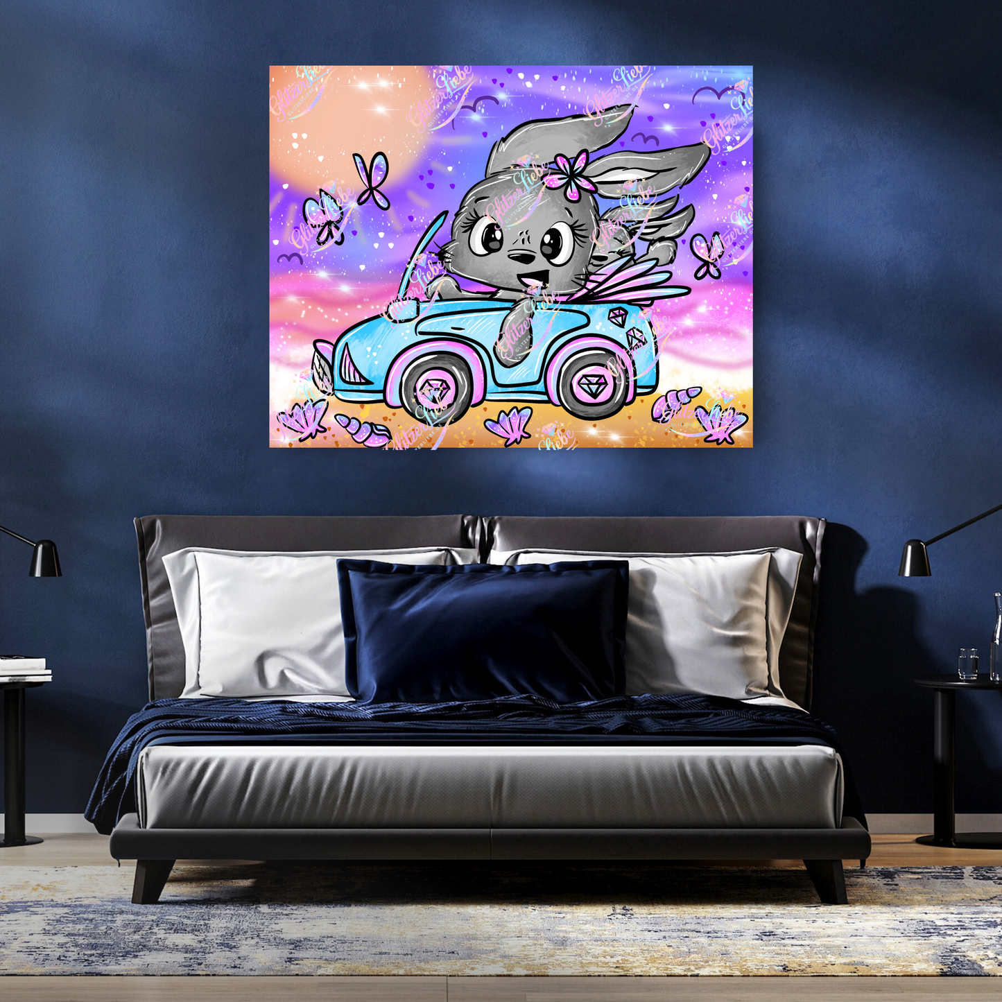 Diamond Painting „Bunnys on Tour“ by Schnubbirella 100x80 cm, 223 Farben, Vorbestellung
