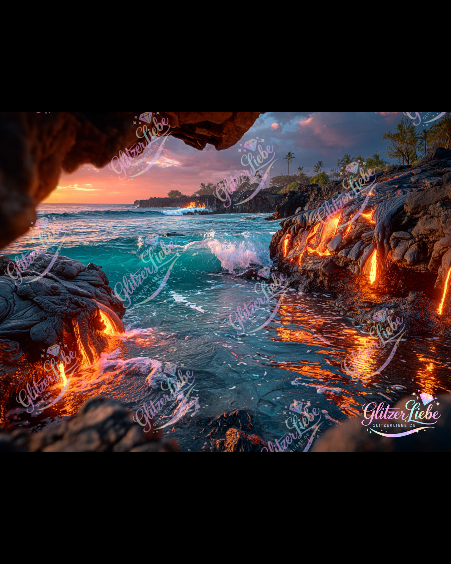 Diamond Painting "Fire Ocean"" by Lisa Morgan in 100x75 cm, 260 Farben, Vorbestellung